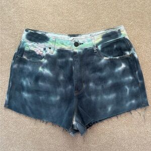PacSun Tie Dye High Rise Festival Shorts Women's Size 27 Blue Green Pink White💚